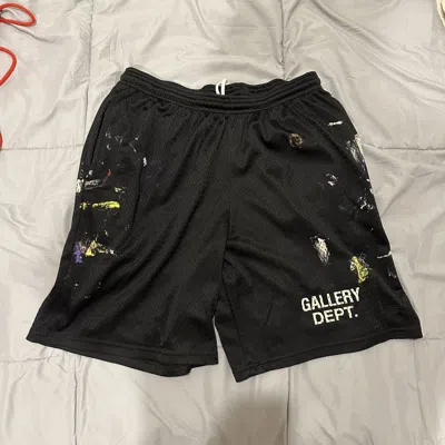 Pre-owned Gallery Dept. Mesh Paint Splatter Shorts In Black