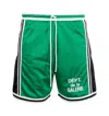 Gallery Dept. Miami Court Straight-leg Logo-embroidered Striped Mesh Shorts In Green