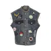 Gallery Dept. Sleeveless Vest Featuring Distressed Patches In Blue