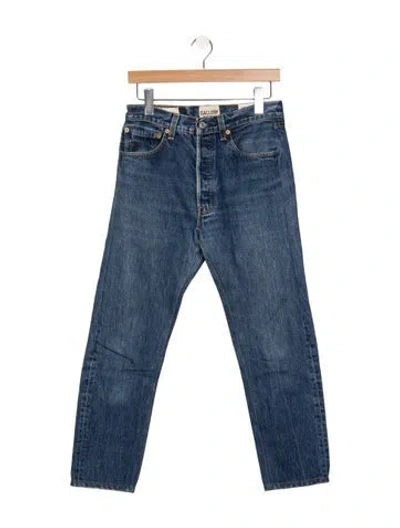 Pre-owned Gallery Dept. Mid-rise Straight Leg Jeans In Blue