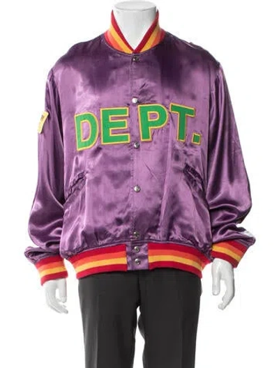 Pre-owned Gallery Dept. Mvp Graphic Print Bomber Jacket In Purple