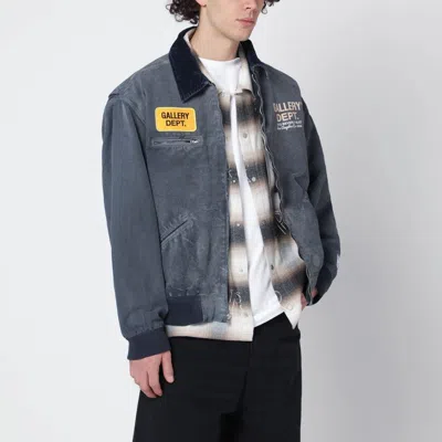 Gallery Dept. Mechanic Corduroy-trimmed Logo-print Cotton Bomber Jacket In Blue