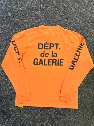 Pre-owned Gallery Dept. New Orange French Logo Longsleeve Tee