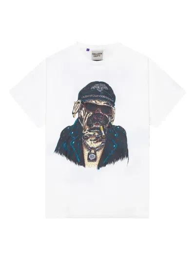 Gallery Dept. Oct Biker Dog Graphic-print T-shirt In White