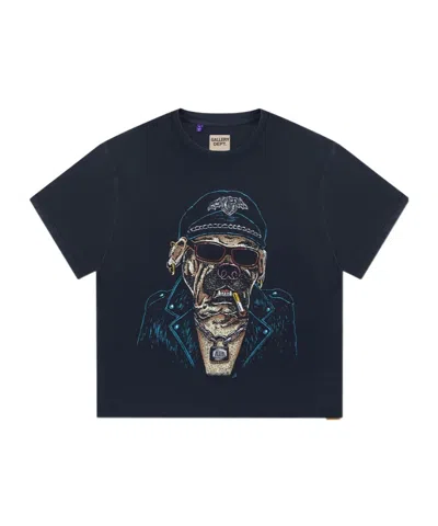 Gallery Dept. Biker Dog Glittered Printed Cotton-jersey T-shirt In Black