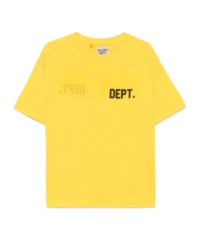 Gallery Dept. Open-necked Black Shirt In Yellow