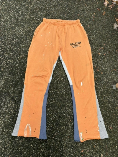 Pre-owned Gallery Dept. Orange Logo Flare Sweatpants Large