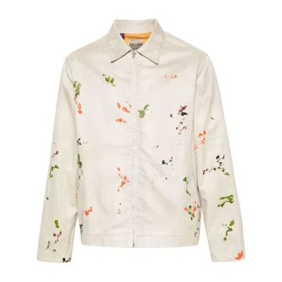 Gallery Dept. Montecito Paint-splattered Cotton Jacket In Beige