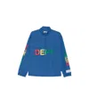 Gallery Dept. Wave Logo-print Shell Half-zip Jacket In Blue