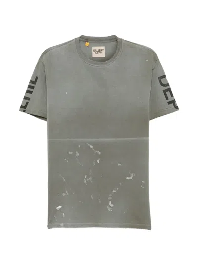 Gallery Dept. Distressed Graphic T-shirt With Paint-splatter Effect In Gray