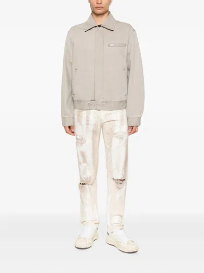 Gallery Dept. Paint-splatter Distressed Jeans In Neutral