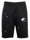Gallery Dept. Mens Black Art On Display Paint-splatter Cotton-chino Shorts In Black