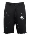 Gallery Dept. Mens Black Art On Display Paint-splatter Cotton-chino Shorts In Black