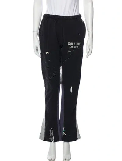 Pre-owned Gallery Dept. Paint Splatter Graphic Print Sweatpants In Black