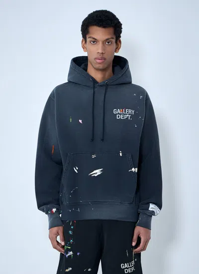 Gallery Dept. Paint Splatter Hooded Sweatshirt In Blue
