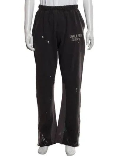 Pre-owned Gallery Dept. Paint Splatter Logo Graphic Print Lounge Bottoms In Black