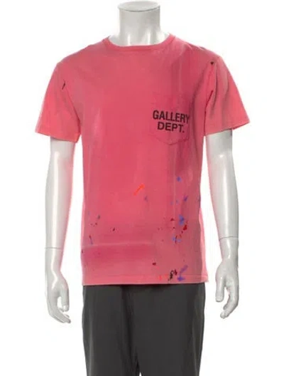 Pre-owned Gallery Dept. Paint Splatter Logo Graphic Print T-shirt In Pink