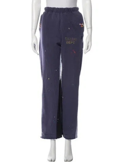 Pre-owned Gallery Dept. Paint Splatter Logo Joggers In Blue