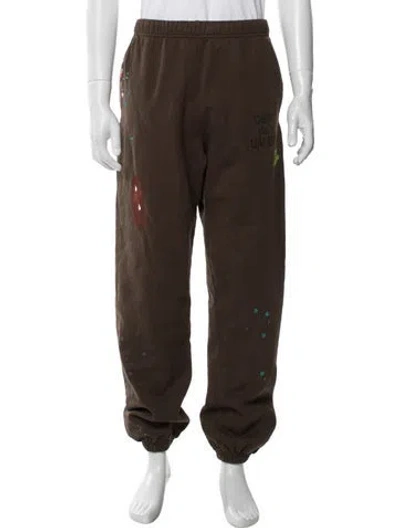 Pre-owned Gallery Dept. Paint Splatter Logo Sweatpants Joggers In Brown