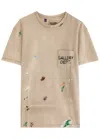 Gallery Dept. Paint-splattered Logo Cotton T-shirt In Taupe