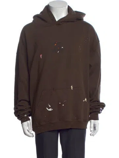 Pre-owned Gallery Dept. Painted French Logo Graphic Print Hoodie In Brown