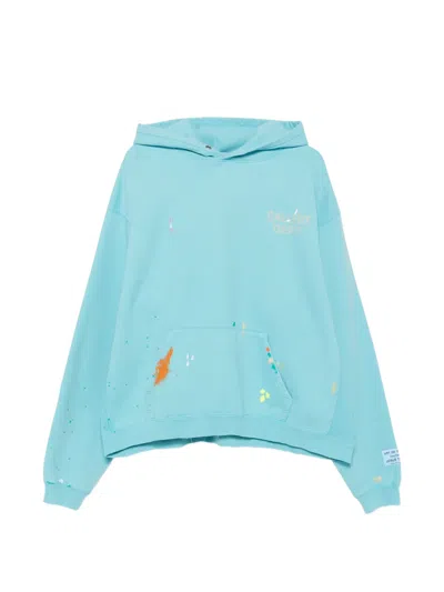 Gallery Dept. Paint-splatter Logo-print Hoodie In Blue