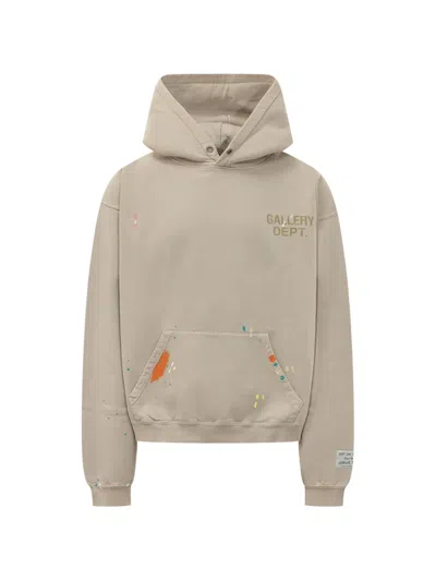 Gallery Dept. Paint-splatter Logo-print Hoodie In Neutral