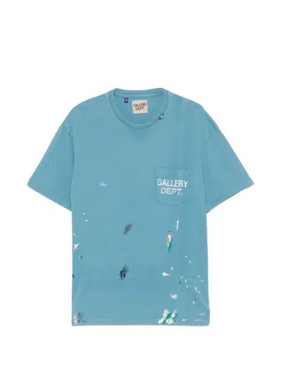 Gallery Dept. Paint-splatter Logo-print T-shirt In Blue