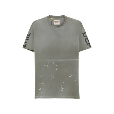 Gallery Dept. Paint-splatter Logo-print T-shirt In Gray