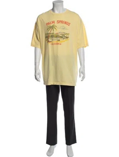 Pre-owned Gallery Dept. Palm Springs Graphic Print T-shirt In Yellow