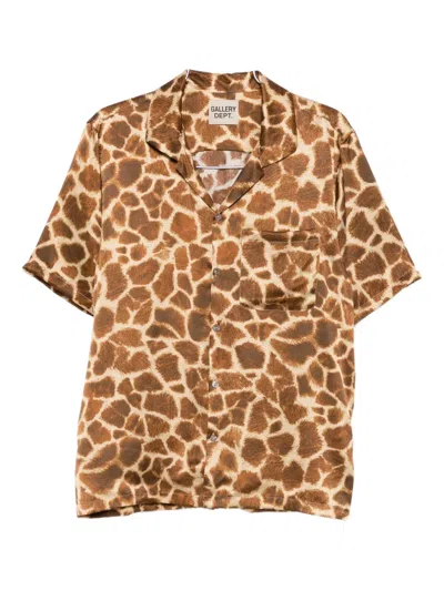 Gallery Dept. Parker Giraffe-print Shirt In Blue