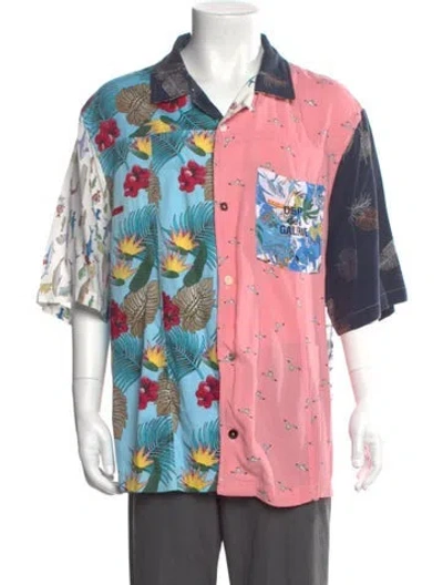 Pre-owned Gallery Dept. Parker Vacation Floral Print Shirt In Pink