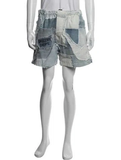 Pre-owned Gallery Dept. Patchwork Denim Zuma Shorts In Blue