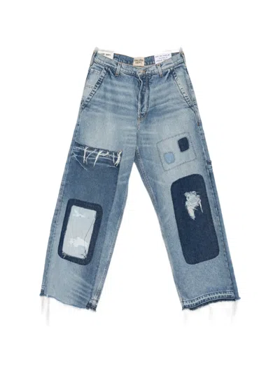 Gallery Dept. Patchwork Distressed Jeans In Blue