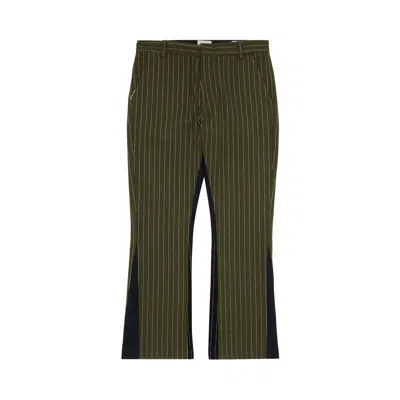 Pre-owned Gallery Dept. Pinstripe Carpenter Pants 'olive' In Green