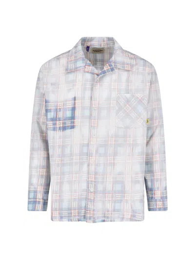 Gallery Dept. Plaid 100% Cotton Button-up Shirt In Blue