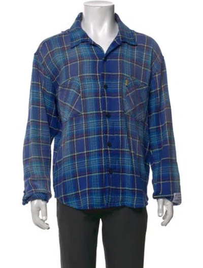 Pre-owned Gallery Dept. Plaid Flannel Plaid Print Shirt In Blue