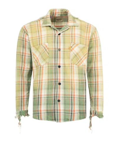 Gallery Dept. Mens Light Green Marley Plaid-print Cotton Flannel Shirt In Multi
