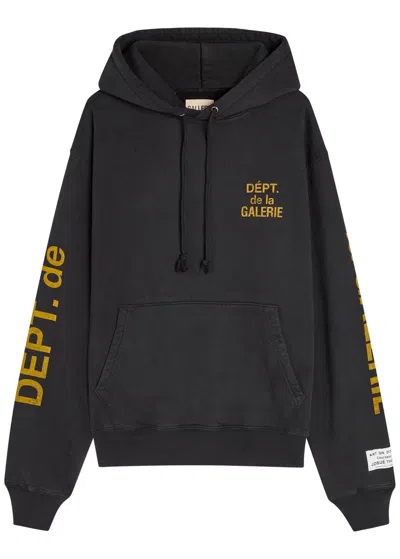 Gallery Dept. Printed Hooded Cotton Sweatshirt In Black