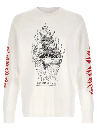 Gallery Dept. Long-sleeve Cotton T-shirt With Unique Graphic Prints In White