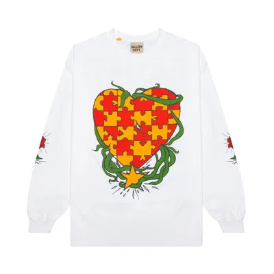 Pre-owned Gallery Dept. Puzzle Heart L/s Tee 'white' | Men's Size Xxl