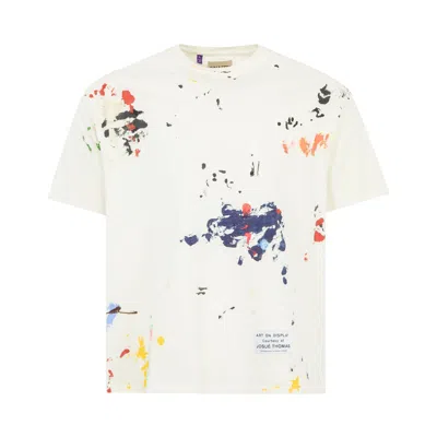 Pre-owned Gallery Dept. Rag Appliqued Tee 'washed Cream' | White | Men's Size L