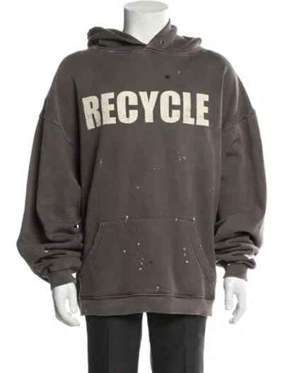 Pre-owned Gallery Dept. Recycle Graphic Print Hoodie In Gray