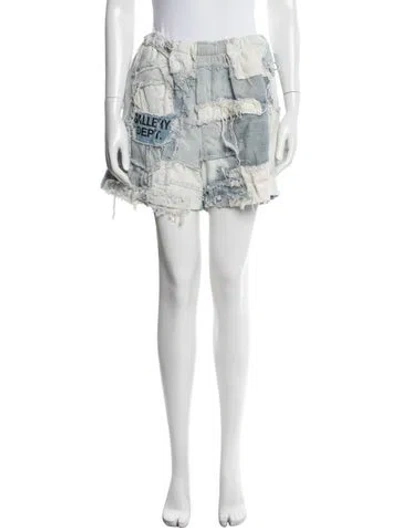 Pre-owned Gallery Dept. Recycled Patchwork Zuma Athletic Shorts In Blue