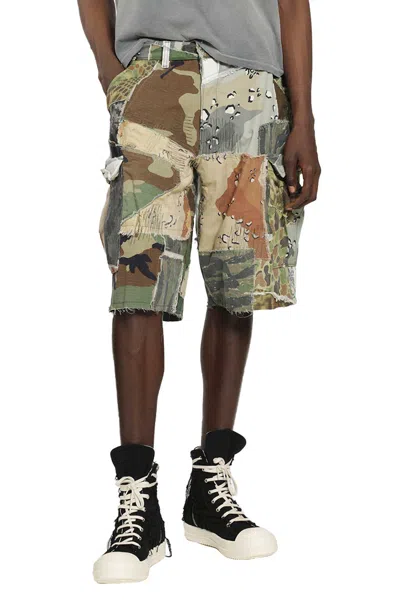 Gallery Dept. Retouche Camo Patchwork Cargo Shorts In Multi