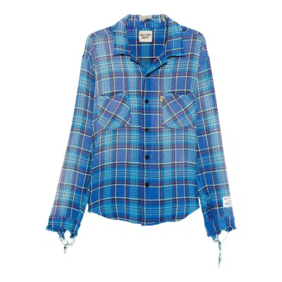 Gallery Dept. Frayed Plaid Shirt In Blue