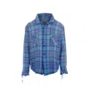 Gallery Dept. Mens Blue Multi Marley Flannel Checked Cotton Shirt In Blue