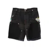 Gallery Dept. Paint-splatter Frayed Cargo Shorts In Black