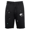 Gallery Dept. Mens Black Art On Display Paint-splatter Cotton-chino Shorts In Black