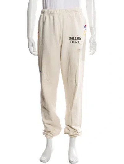 Pre-owned Gallery Dept. Signature Logo Graphic Print Lounge Bottoms In Neutral